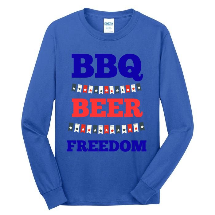 Bbq Beer Freedom Gift Tall Long Sleeve T-Shirt