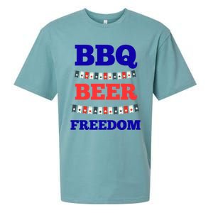 Bbq Beer Freedom Gift Sueded Cloud Jersey T-Shirt