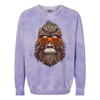 Bigfoot Birthday for Cool Striped Animal Theme Party Colorblast Crewneck Sweatshirt