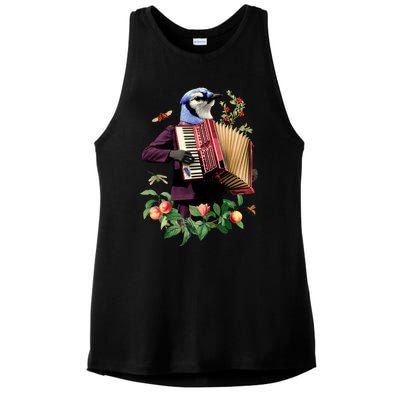 Blue Bird Fancy Animal Musician Ladies PosiCharge Tri-Blend Wicking Tank