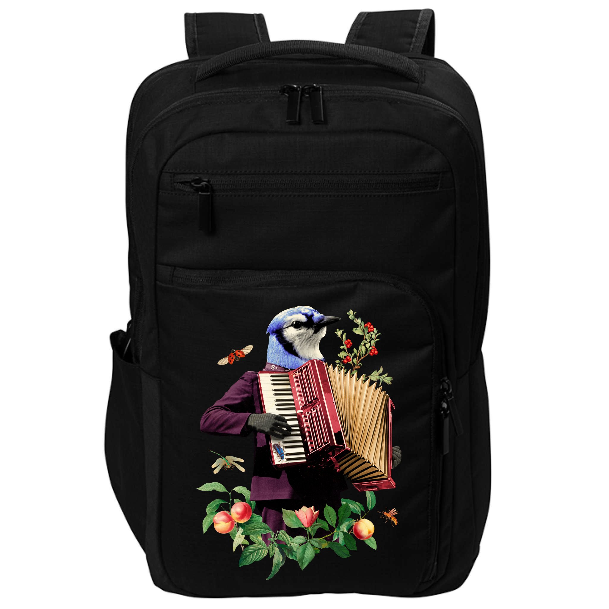 Blue Bird Fancy Animal Musician Impact Tech Backpack