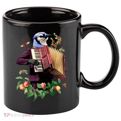 Blue Bird Fancy Animal Musician 11oz C Handle Ceramic Mug