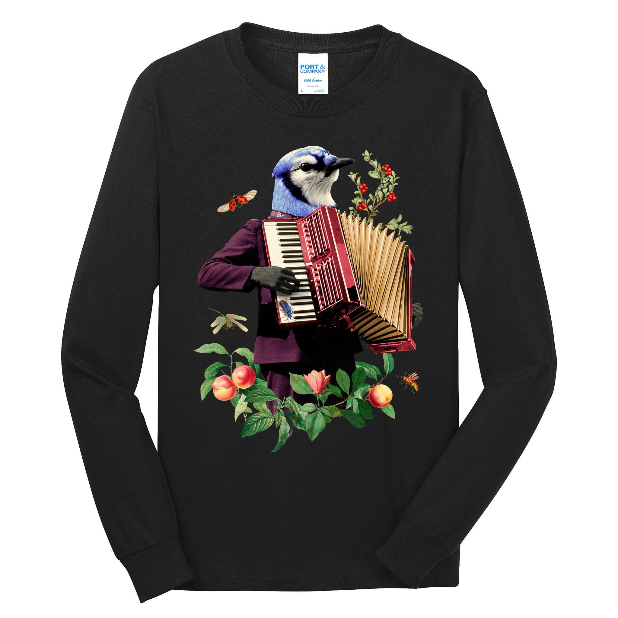 Blue Bird Fancy Animal Musician Tall Long Sleeve T-Shirt