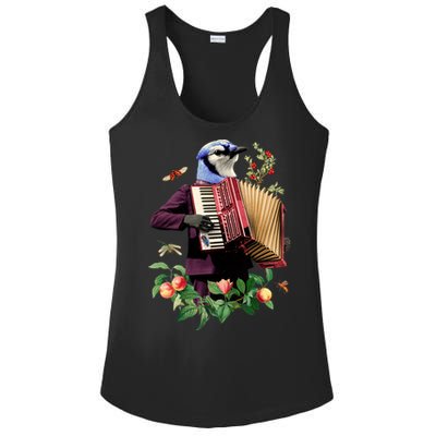 Blue Bird Fancy Animal Musician Ladies PosiCharge Competitor Racerback Tank