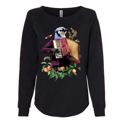 Blue Bird Fancy Animal Musician Womens California Wash Sweatshirt