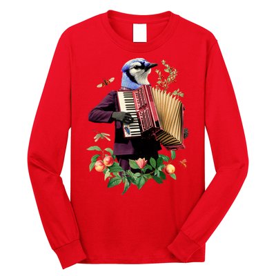 Blue Bird Fancy Animal Musician Long Sleeve Shirt