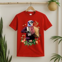 Blue Bird Fancy Animal Musician T-Shirt