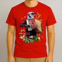 Blue Bird Fancy Animal Musician T-Shirt