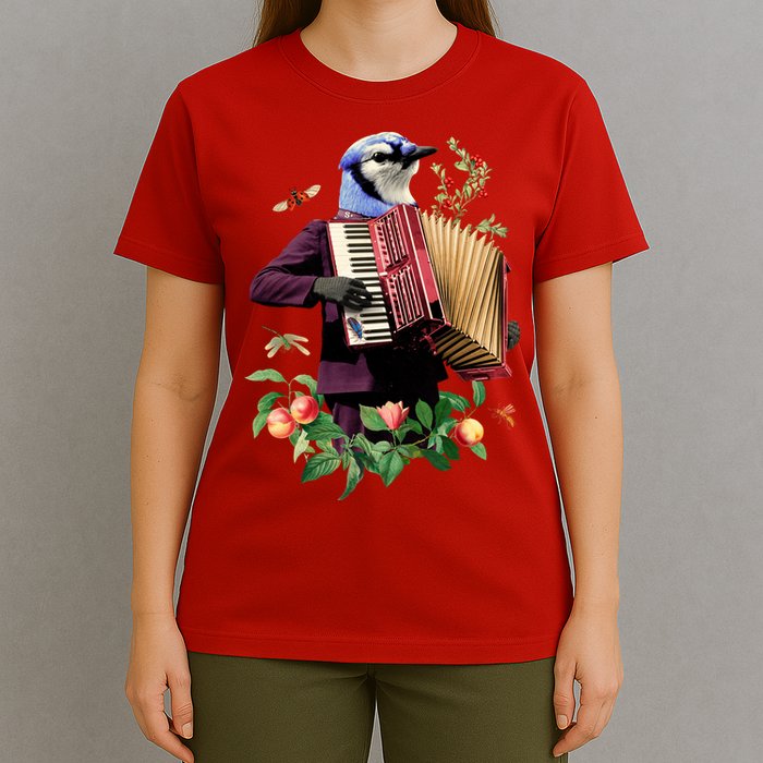 Blue Bird Fancy Animal Musician T-Shirt