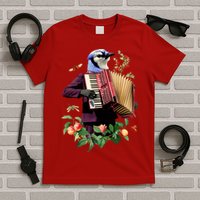 Blue Bird Fancy Animal Musician T-Shirt
