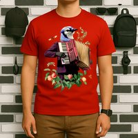 Blue Bird Fancy Animal Musician T-Shirt