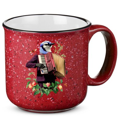 Blue Bird Fancy Animal Musician 15oz Campfire Ceramic Mug