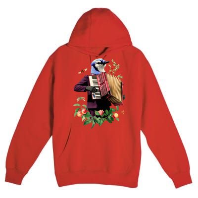 Blue Bird Fancy Animal Musician Premium Pullover Hoodie
