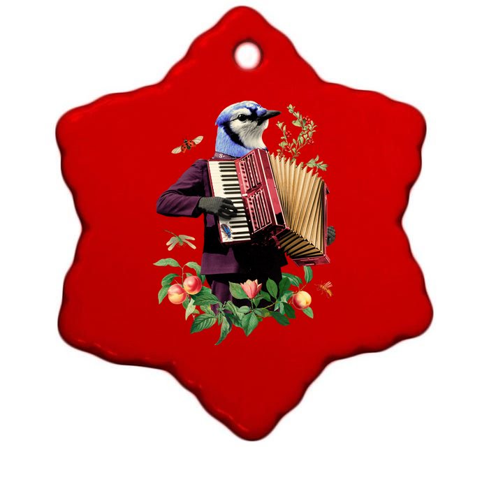 Blue Bird Fancy Animal Musician Ceramic Star Ornament