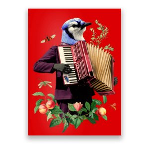 Blue Bird Fancy Animal Musician Poster