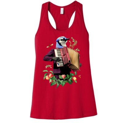 Blue Bird Fancy Animal Musician Women's Racerback Tank