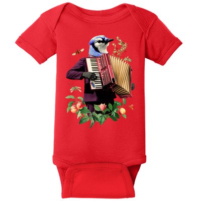 Blue Bird Fancy Animal Musician Baby Bodysuit