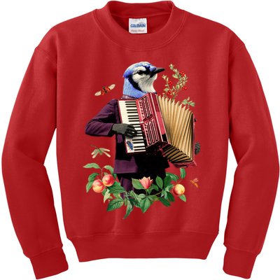 Blue Bird Fancy Animal Musician Kids Sweatshirt