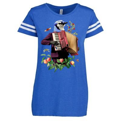 Blue Bird Fancy Animal Musician Enza Ladies Jersey Football T-Shirt