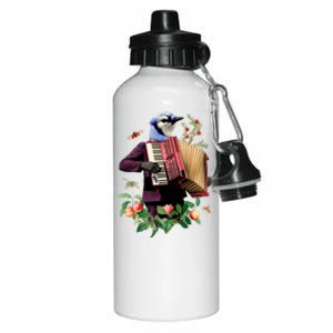 Blue Bird Fancy Animal Musician Aluminum Water Bottle