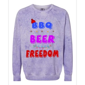 Bbq Beer Freedom America Christmas Cool Gift Colorblast Crewneck Sweatshirt