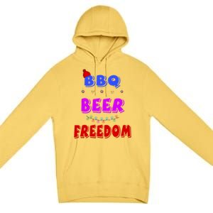 Bbq Beer Freedom America Christmas Cool Gift Premium Pullover Hoodie