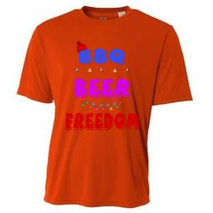 Bbq Beer Freedom America Christmas Cool Gift Cooling Performance Crew T-Shirt