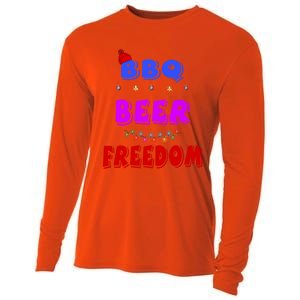 Bbq Beer Freedom America Christmas Cool Gift Cooling Performance Long Sleeve Crew