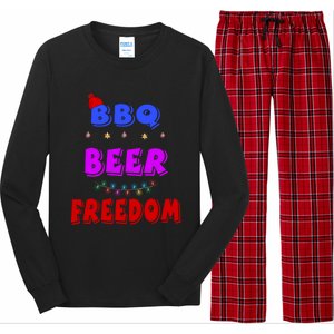 Bbq Beer Freedom America Christmas Cool Gift Long Sleeve Pajama Set