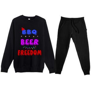 Bbq Beer Freedom America Christmas Cool Gift Premium Crewneck Sweatsuit Set