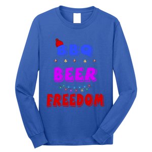 Bbq Beer Freedom America Christmas Cool Gift Long Sleeve Shirt