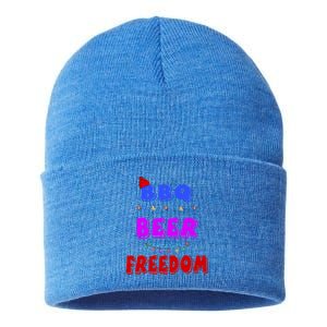 Bbq Beer Freedom America Christmas Cool Gift Sustainable Knit Beanie