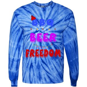 Bbq Beer Freedom America Christmas Cool Gift Tie-Dye Long Sleeve Shirt