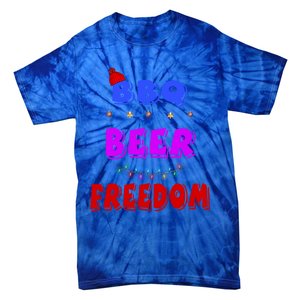 Bbq Beer Freedom America Christmas Cool Gift Tie-Dye T-Shirt