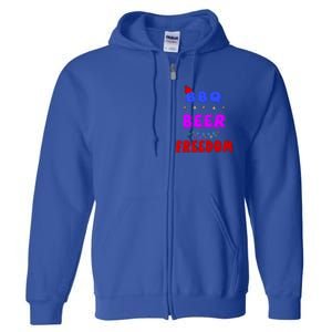 Bbq Beer Freedom America Christmas Cool Gift Full Zip Hoodie