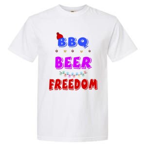 Bbq Beer Freedom America Christmas Cool Gift Garment-Dyed Heavyweight T-Shirt