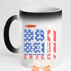 Bbq Beer Freedom America Usa Party 4th Of July Meaningful Gift 11oz Black Color Changing Mug