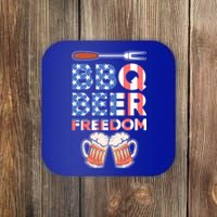 Bbq Beer Freedom America Usa Party 4th Of July Meaningful Gift Coaster