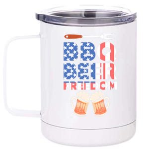 Bbq Beer Freedom America Usa Party 4th Of July Meaningful Gift 12 oz Stainless Steel Tumbler Cup