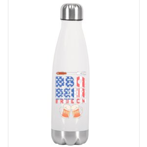 Bbq Beer Freedom America Usa Party 4th Of July Meaningful Gift Stainless Steel Insulated Water Bottle