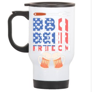 Bbq Beer Freedom America Usa Party 4th Of July Meaningful Gift Stainless Steel Travel Mug