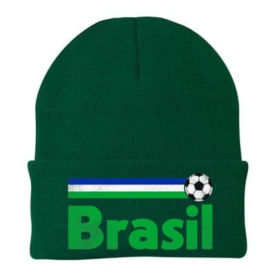 Brasil Brazil Fan Retro Vintage Flag Knit Cap Winter Beanie