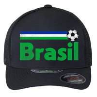 Brasil Brazil Fan Retro Vintage Flag Flexfit Unipanel Trucker Cap