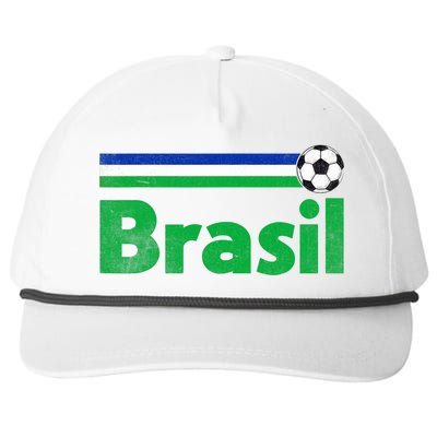 Brasil Brazil Fan Retro Vintage Flag Snapback Five-Panel Rope Hat