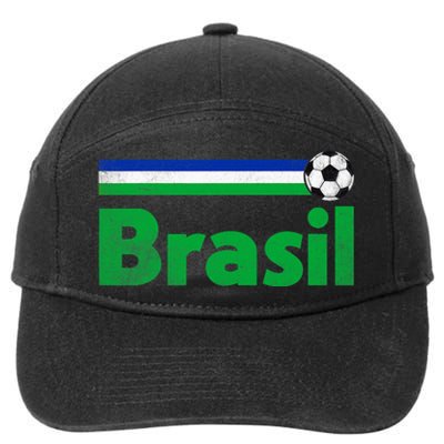 Brasil Brazil Fan Retro Vintage Flag 7-Panel Snapback Hat