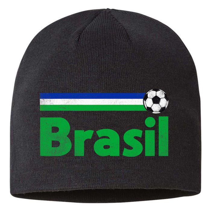 Brasil Brazil Fan Retro Vintage Flag Sustainable Beanie