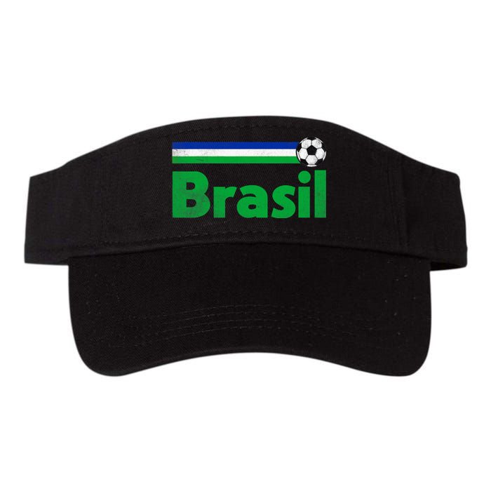 Brasil Brazil Fan Retro Vintage Flag Valucap Bio-Washed Visor