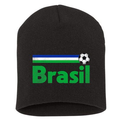 Brasil Brazil Fan Retro Vintage Flag Short Acrylic Beanie