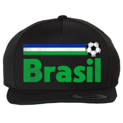 Brasil Brazil Fan Retro Vintage Flag Wool Snapback Cap