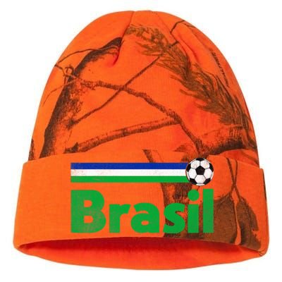 Brasil Brazil Fan Retro Vintage Flag Kati Licensed 12" Camo Beanie